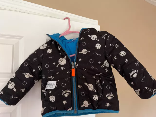 Carters 24 Month Coat Boys Winter Puffer Jacket Zipper Space