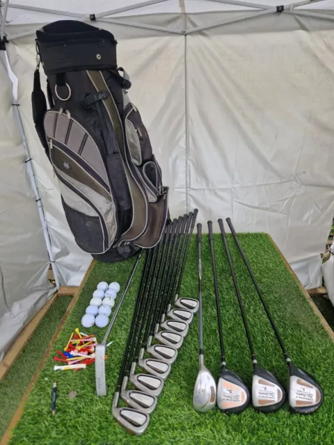 Ben Sayers Set mazze da golf a contatto e borsa carrello - alberi flessibili regolari - RH