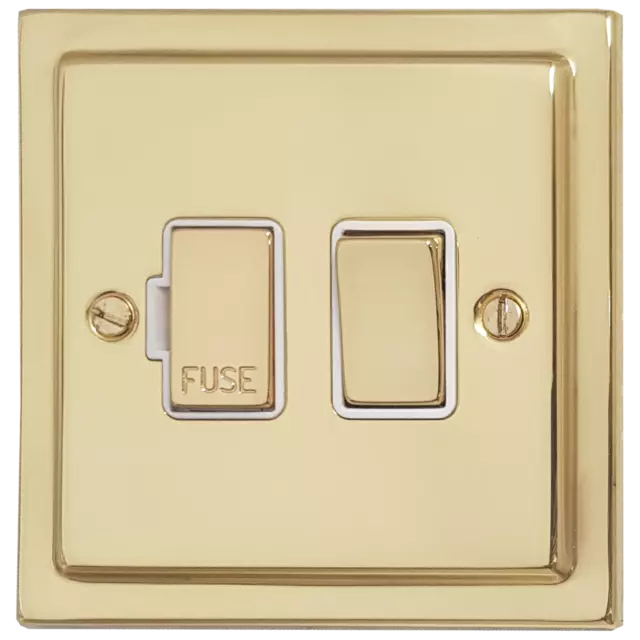 G&H TB257 Trimline Plate Polished Brass 1 Gang Fused Spur 13A Switched