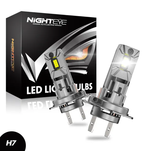 NIGHTEYE 2x H7 70W LED Scheinwerfer Fern/Abblendlicht 6500K 30000LM Weiß Halogen