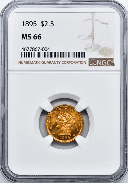 1895 Liberty Head $2.5 Ngc Ms 66