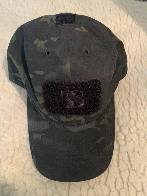 Tru Spec Black Camo Baseball Cap Hat Hook and Loop Closure And Patch Front