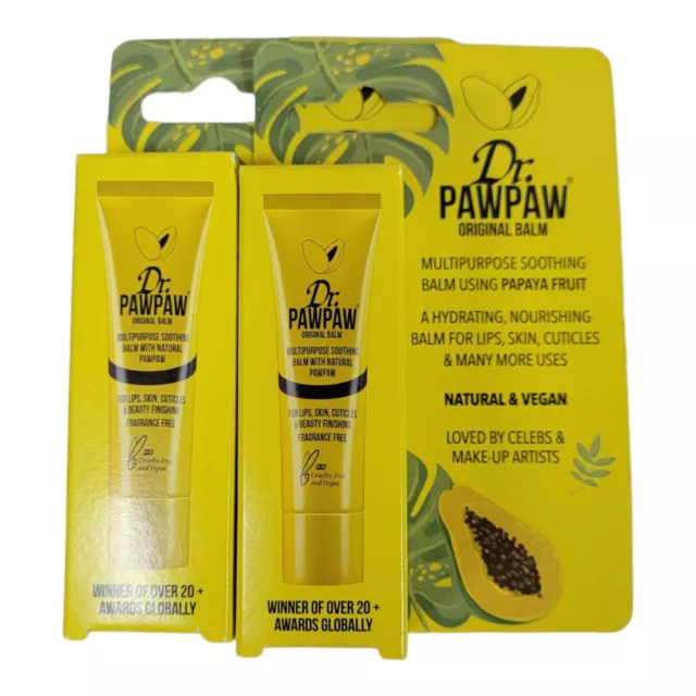 2 Dr. Pawpaw Original Balm Cruelty Free & Vegan Travel Size 0.33oz Lips Cuticles