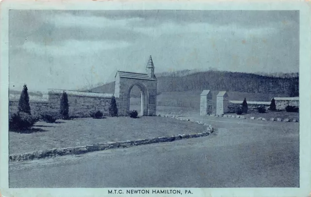 Newton Hamilton PA Pennsylvania Methodist Training Camp Entrance Vtg Postcard O5