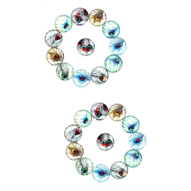 2x Flatback Glas Schmuck Schmuck Machen Anhänger Anhänger Fach Patch 7