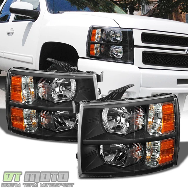BLK 20072014 CHEVY Silverado 1500 2500HD Replacement Headlights Lamp