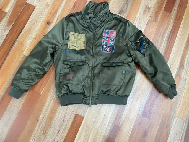 MENS THE HERITAGE by AMERICA 1776 Green SIZE 3XL Satin Patch Army bomber jacket 3