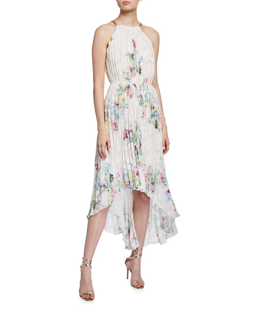 TED BAKER Threlin Pergola floral print midi maxi halter dress gown wedding 3 12