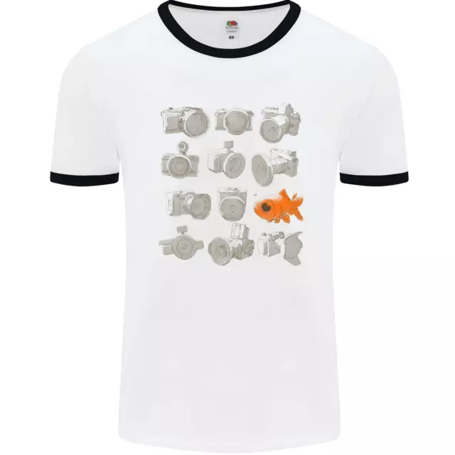 Maglietta Fisheye Photography Funny Photography Lens da uomo bianco