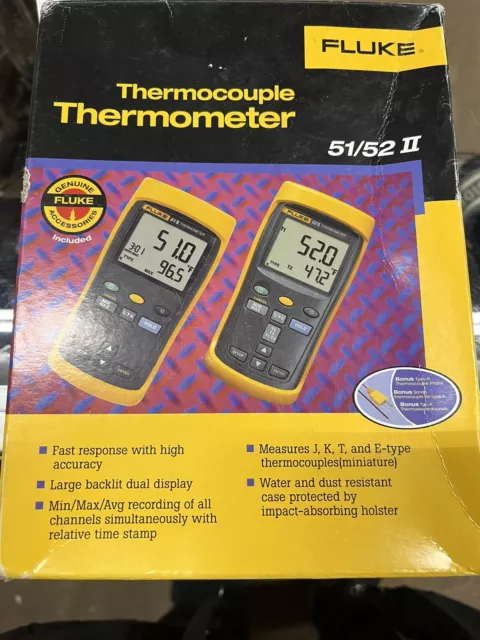 New.  Fluke 51 II Thermocouple Thermometer Meter