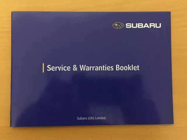 SUBARU SERVICE BOOK SUBARU all models