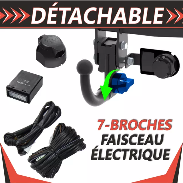 Attelage détachable pour Jeep Cherokee KL FL de 18+faisceau 7 broches