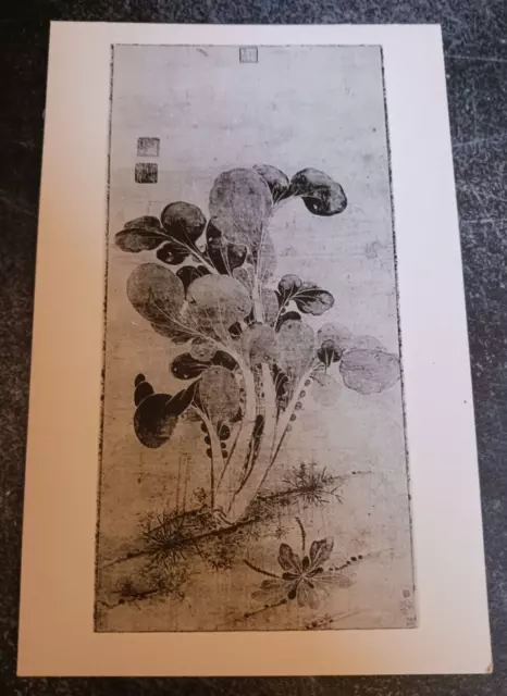 vtg postcard cabbage plant Sung Dynasty Chinese art Meriden Gravure