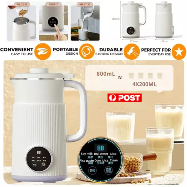 Soy Milk Nut Milk Maker Multi-function Rice Milk Machine Blender Auto-clean AUS