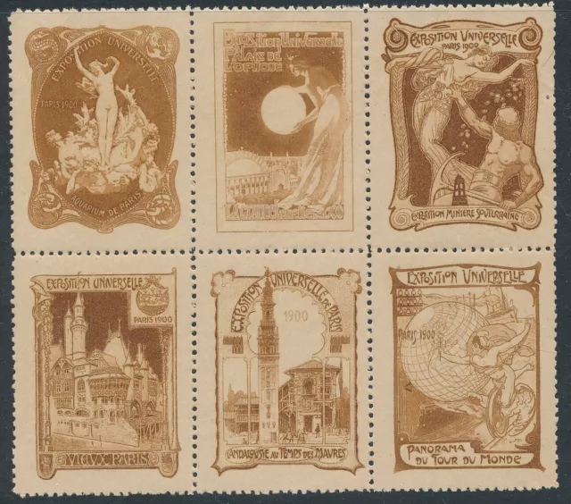 Stamp Label France Exposition 1900 Poster Cinderella International Expo MNH 3