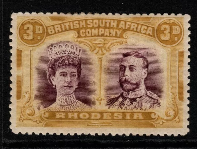 RHODESIA SG134 1910-3 3d PURPLE & OCHRE MTD MINT