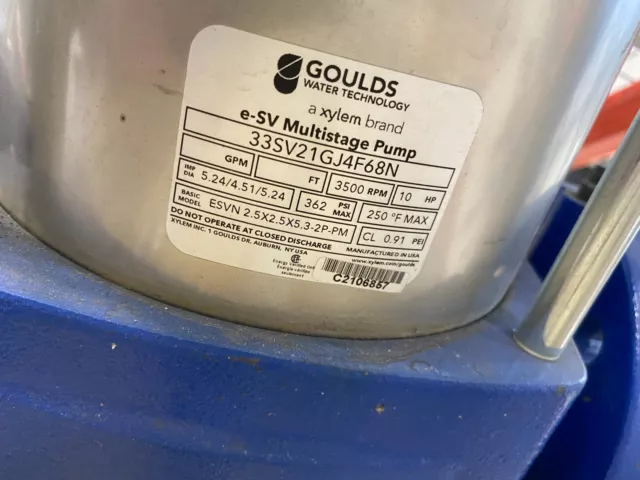 Gould's Multistage Pump Model 33SV21GJ4F68N