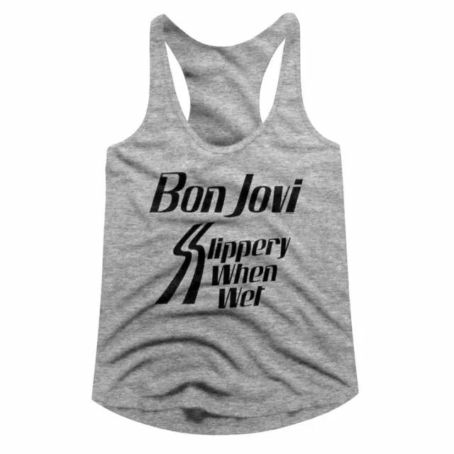 Bon Jovi Slippery When Wet Women's Tank Top Rock Band Concert Merch Racerback