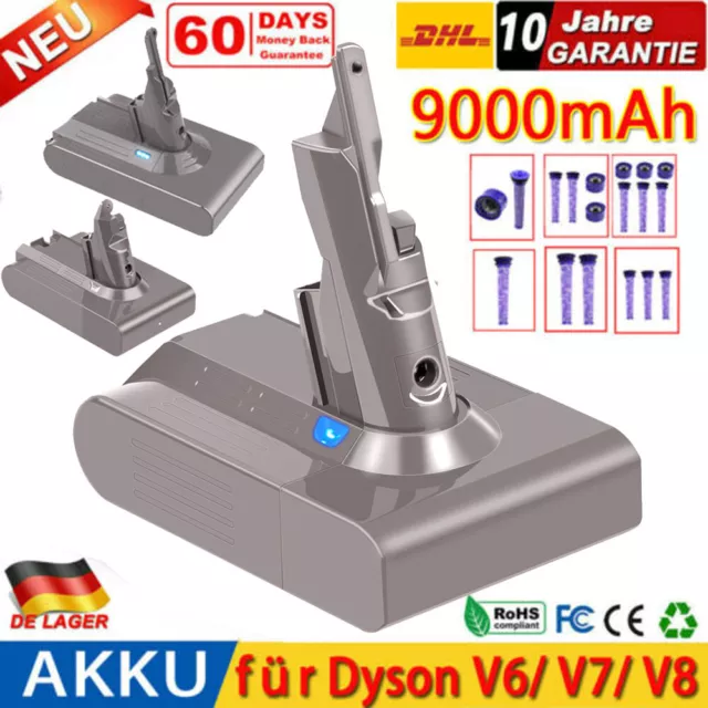 9000mAh Akku Für Dyson V7 V8 V6 Ersatzakku Animal Absolute Motorhead Staubsauger