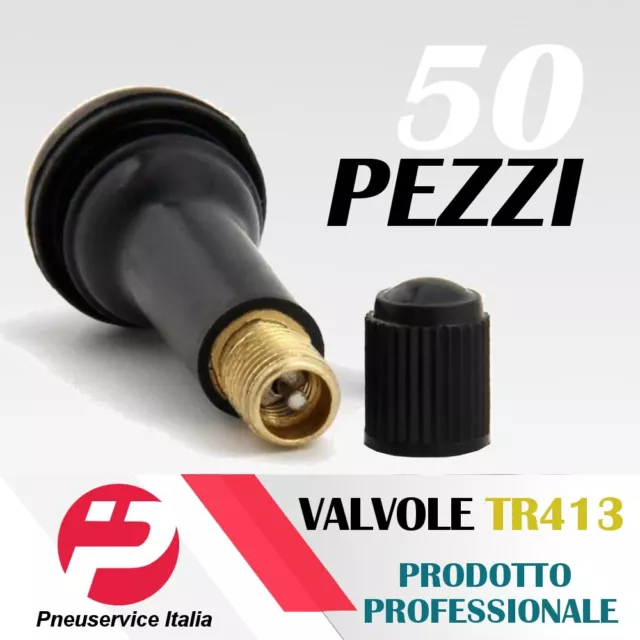 50 Valvole Tubeless TR413 (Corte) ideale per cerchio in Lega AUTO E MOTO