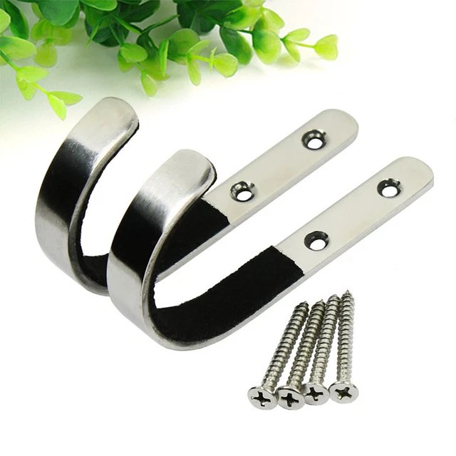 2 PCS/Set Rack Wall Mount 1 Wall Mounted Hooks Hanger Hooks Stainless Steel 4