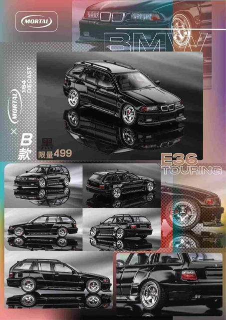 Modellino BMW Serie 3 E36 Station Wagon - Mortal Models Scala 1:64 - Colore Nero