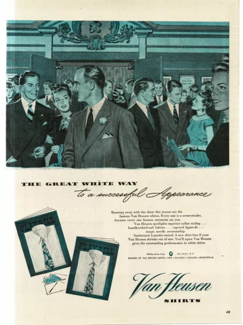 1946 Van Heusen Men's Shirts art Vintage Print Ad theatre