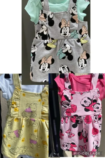 Gorgeous Disney Baby Girls Minnie Mouse Or Pooh Bear Dress + Body Suit, FreePost