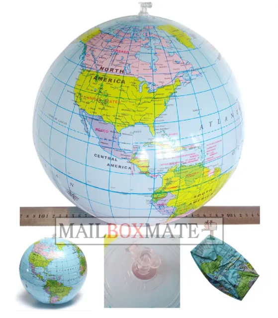 3 x Inflatable Globe Map Ball World Earth Geography Blow Up Educational Toy