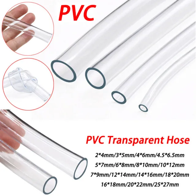 ID 2~20mm Clear Plastic PVC Hose Pipe Tubing - Fuel Oil Water Air Car Aquariums