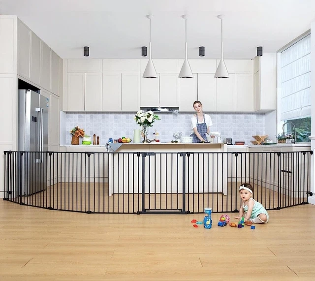 COMOMY 503cm Baby Gate Extra Wide Tall Stair Safety Gates for Pets Kids, 8...