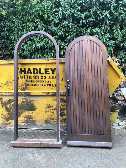 Solid Wood Arched Front Door With Lining Antique Period Reclaimed Heavy