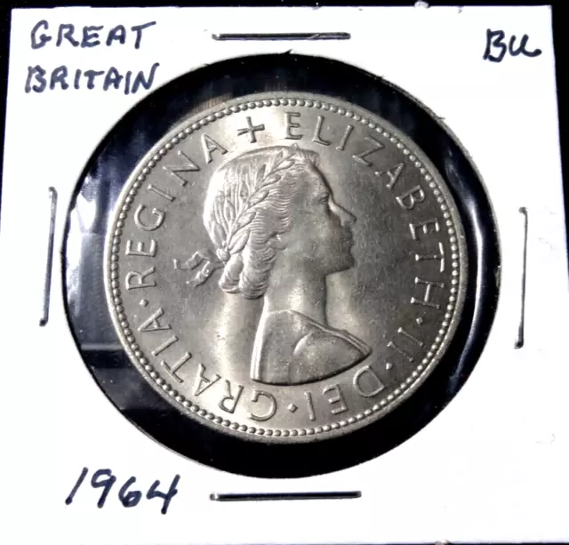 1964 GREAT BRITAIN 1/2 Half Crown  KM907 Queen Elizabeth II