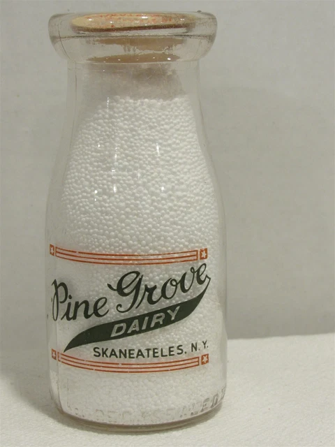 TRPHP Milk Bottle Pine Grove Dairy Evans Farm Skaneateles NY ONONDAGA COUNTY '57