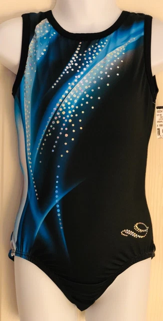 Dreamlight Gk Child Medium Black Blue Spanglez Gymnastics Dance Leotard Cm Dreamlight Gk Child Medium Black Blue Spanglez Gymnastics Dance Leotard Cm