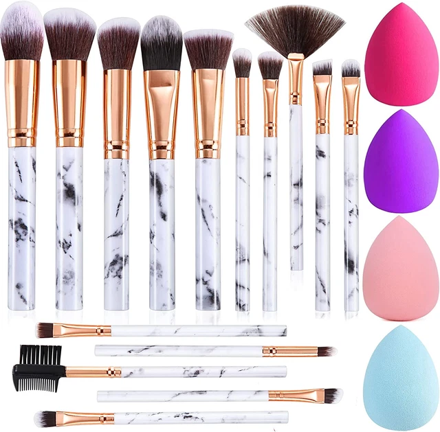 Pennelli Make up FILY  15 Pezzi Set Di Pennelli per Trucco in Marmo Premium Sint 8