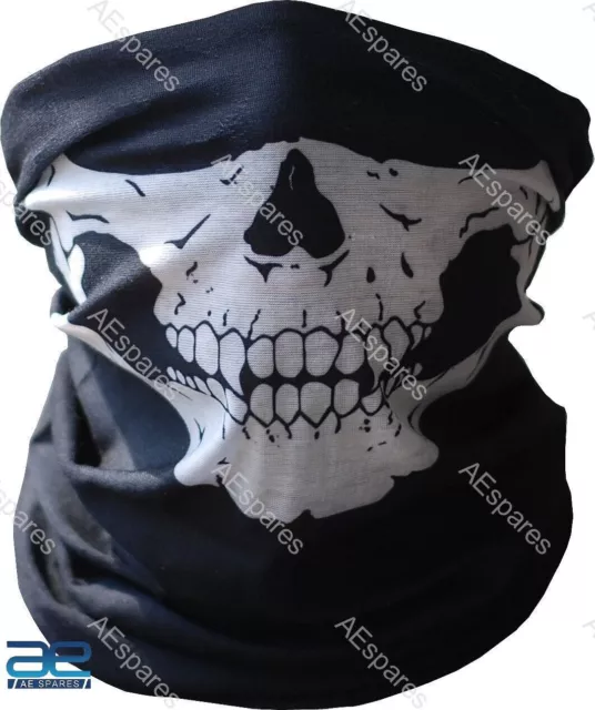 Pack De 2 Negro sin Costuras Calavera Cara Tubo Máscara ECS