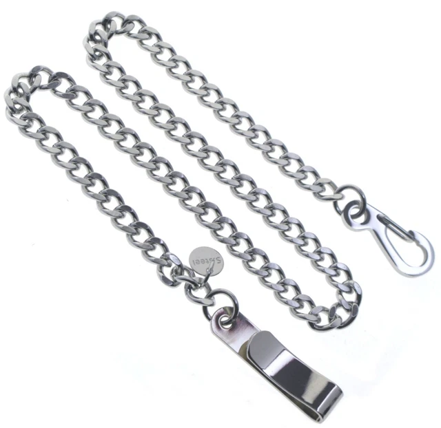 STAINLESS STEEL POCKET Watch Chain Albert Chain Curb Link Chain Belt