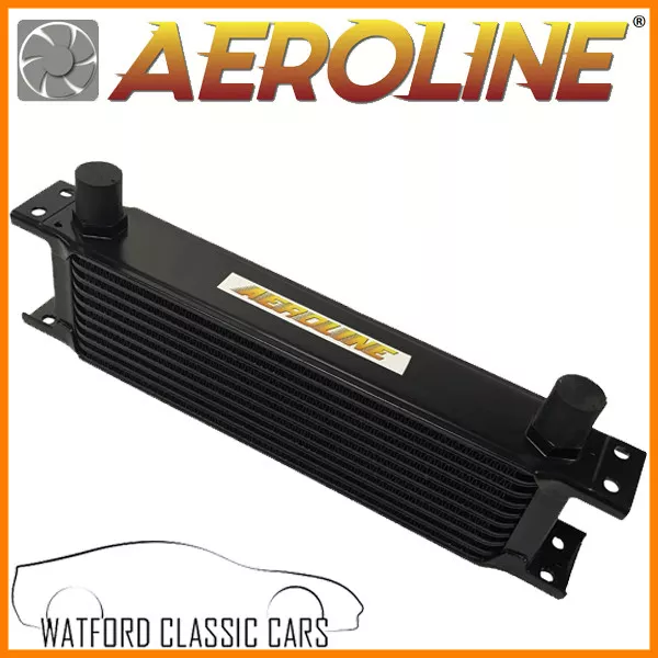 Black  Aeroline 10 Row  Oil Cooler 1/2" BSP For Fast Road & Race