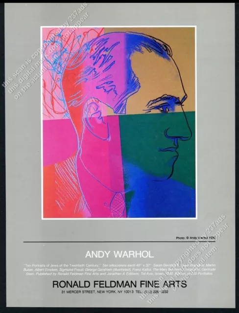 1983 George Gershwin portrait by Andy Warhol NYC gallery vintage print ad