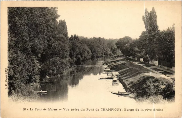 CPA CHAMPIGNY-sur-MARNE Vue prise du Pont - Berge de la Rive Droite (1352105)