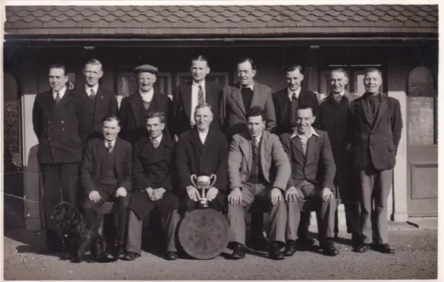 Orig 1930's Pre-WWII WW2 RPPC Photo BRITISH 15th/19th HUSSARS TEAM & TROPHY 081