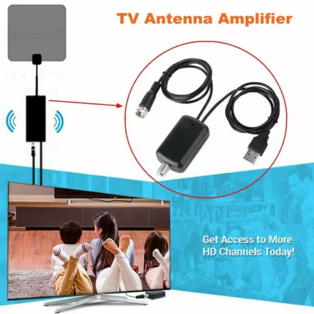  Antena digital para TV con amplificador de señal, control de  ganancia automático, indicador de nivel de señal y soporte para Smart TV,  HDTV, 1080p y 4K, antena HD amplificada para TV