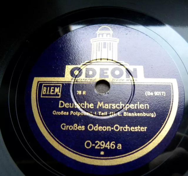 0626/ GR.ODEON-ORCHESTER-Deutsche Marschperlen-Potpourri-Marsch-78rpm Schellack