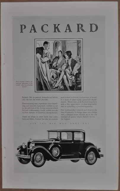 1929 Packard advertisement, PACKARD Coupe, discriminating clientele