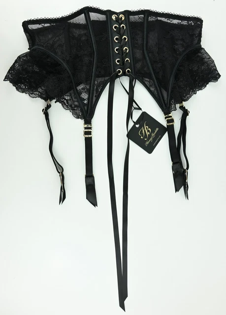 HONEY BIRDETTE LARGE Sofia Suspender Garter Belt Black Sheer Lace $115.37 -  PicClick AU