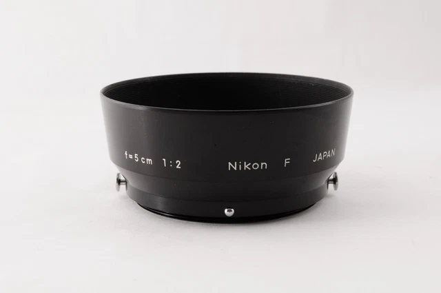 NIKON F JAPAN METAL HOOD FOR 5cm 1:2 LENS US PAT, J. PAT. PEND. From Japan