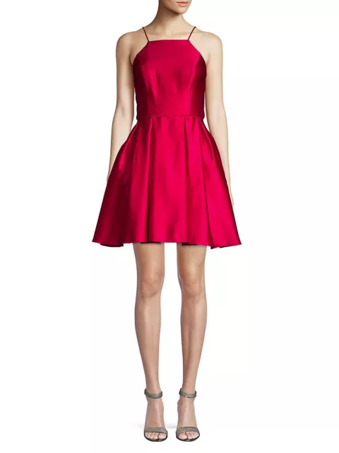 Betsy & Adam Women's HalterNeck Fit & Flare Dress Red Size 4