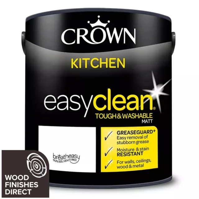 Crown Easyclean Kitchen Matt Emulsion - 40ml and 2.5L - Helps  to Remove Grease