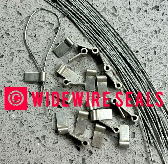 20 X 6MM Flag Electric Meter Seals & 150mm Security Wires. UK Stock 100